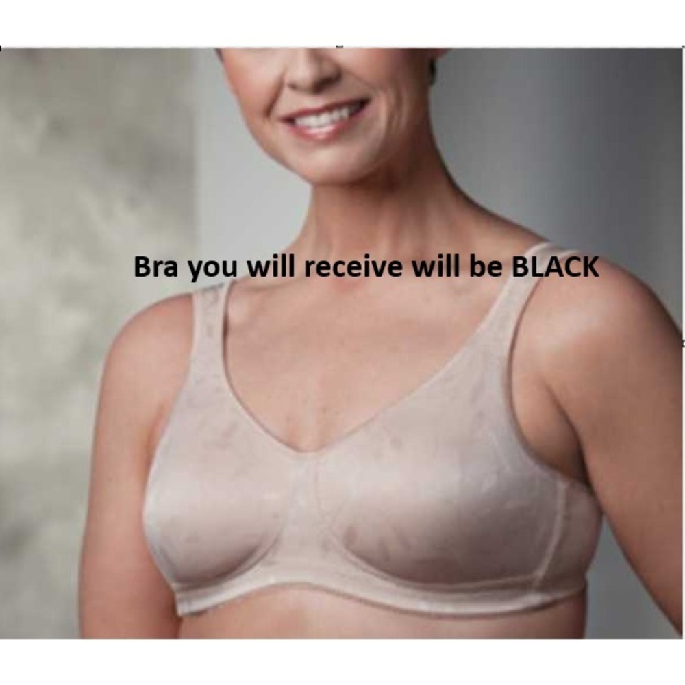 Trulife Naturalwear Post Mastectomy Bra 4006 38AA Black Soft Cup Wireless NEW